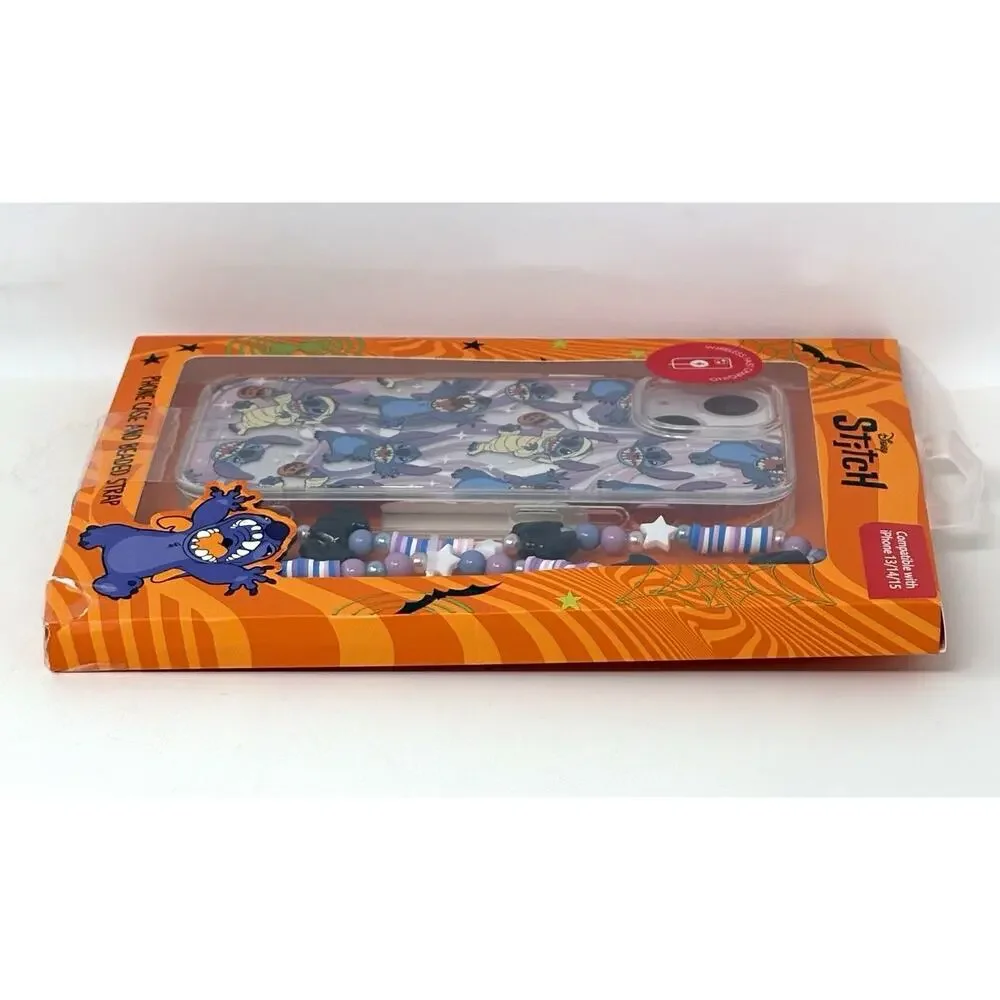 Disney Stitch Halloween Skinnydip iPhone 13 / 14 / 15 Hard Case Beaded Strap NIP